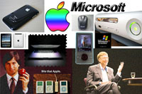 Collage de Apple y Microsoft