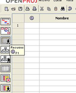 Captura de pantalla con vistas en Openproj.